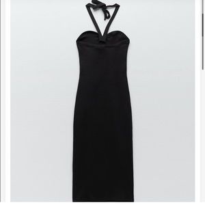 Zara sweetheart halter knit body con dress